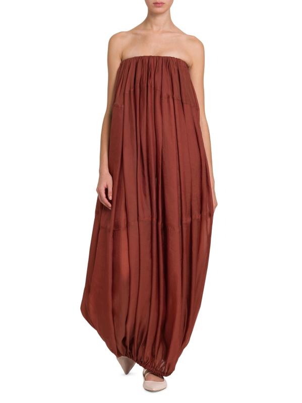 #2: فستان أورجانزا ماكسي بطيات - لبنة الطوب