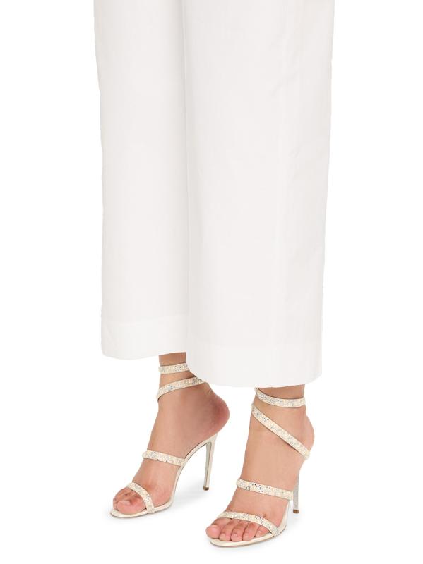 #3: صندل كليو عيار 105 ملم من الحرير المزين - أبيض