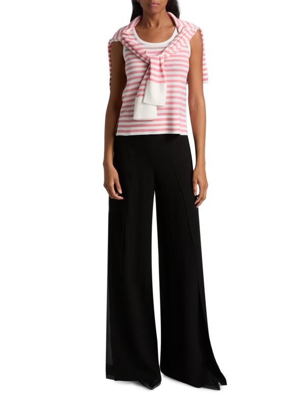 #7: بنطال Gerogette واسع الساق من الحرير من Fellia - أسود