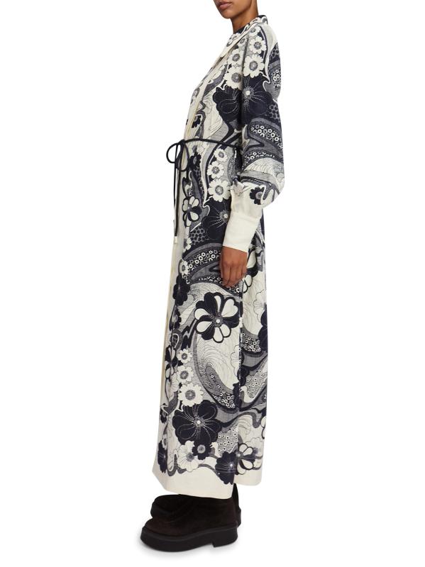 #2: قميص ميكي فلورال من الكتان - أزرق + أبيض