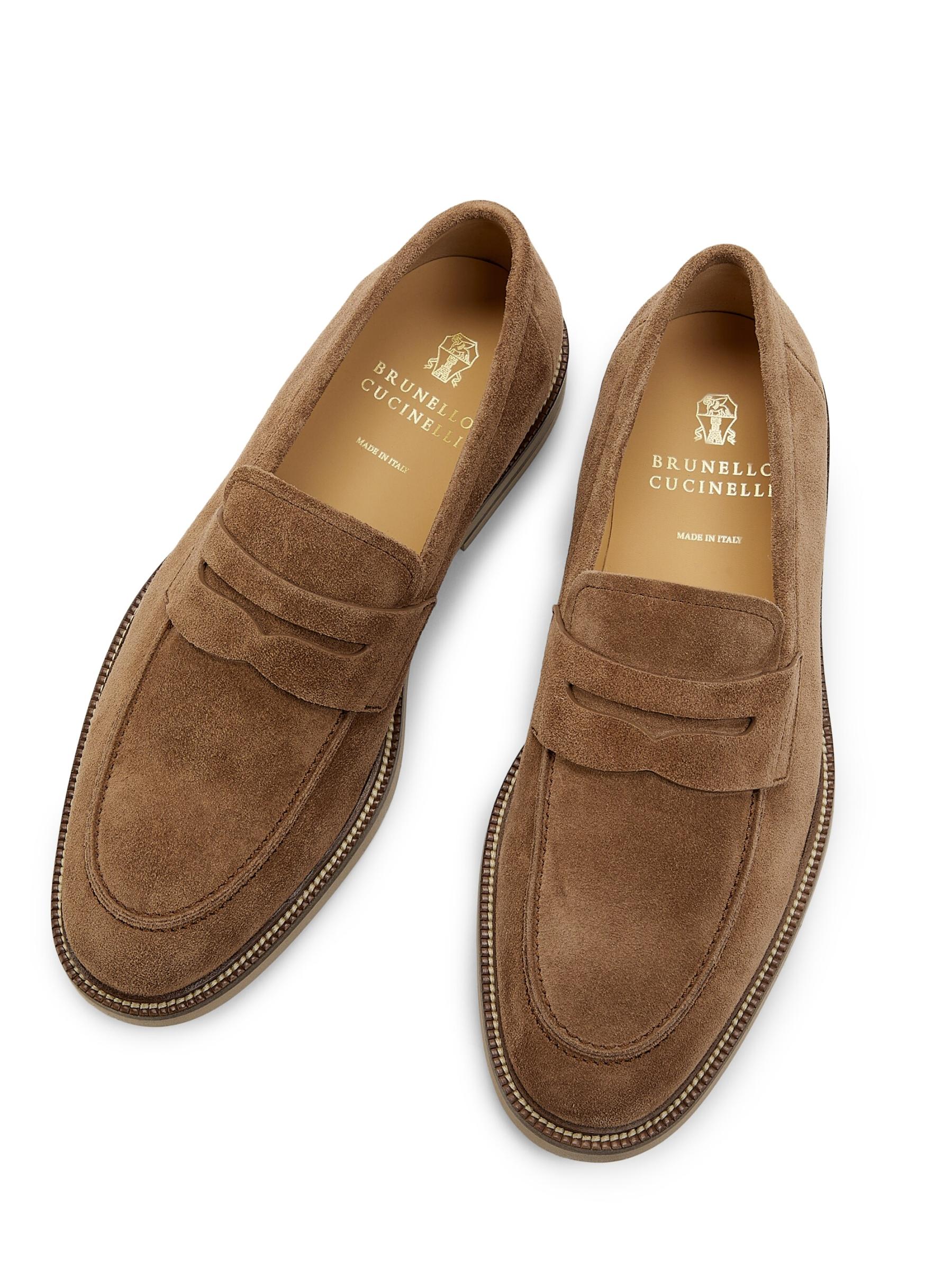 送関込■BRUNELLO CUCINELLI■編込みスエード ペニーローファー Brunello Cucinelli - スエードペニーローファー をオンライン