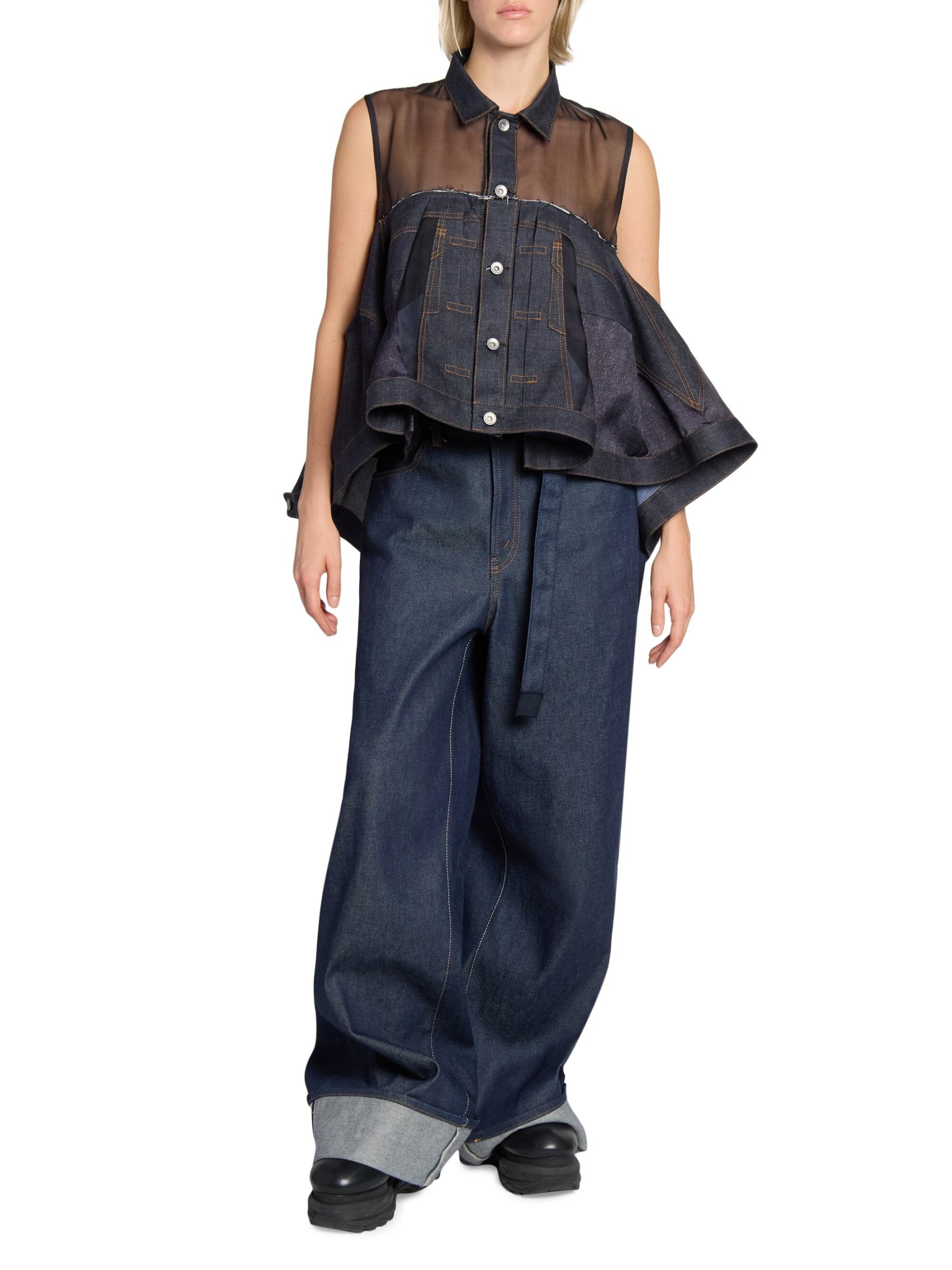 Sacai】Denim Mix Shirt / M / indigo