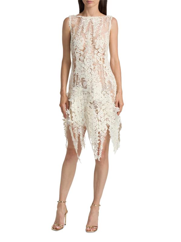 #2: فستان قصير من الدانتيل المخرّم من Foxgloves - عاجيي