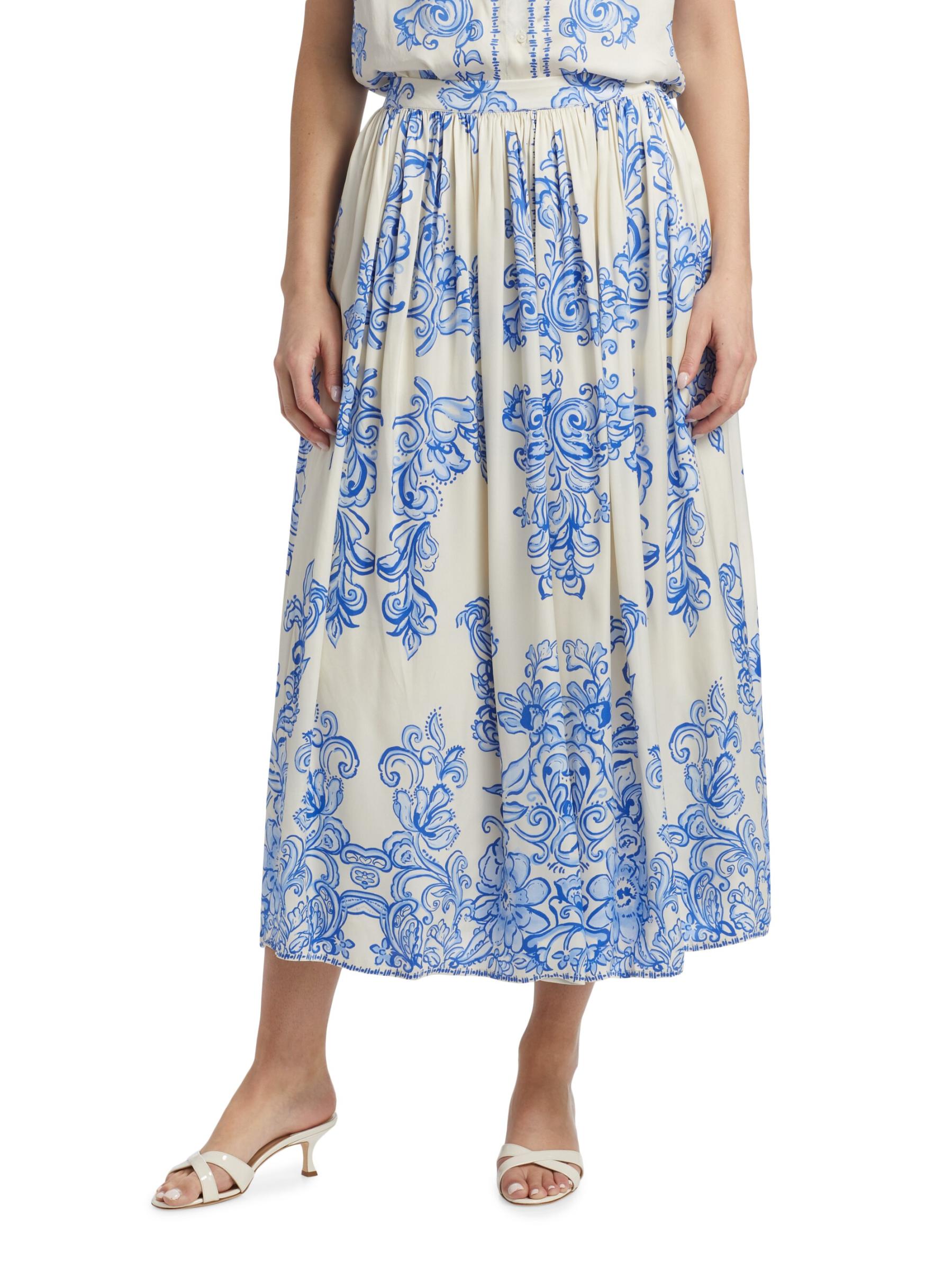 Shop Johnny Was - Kenzie Abstract Print Midi-Skirt | Saks