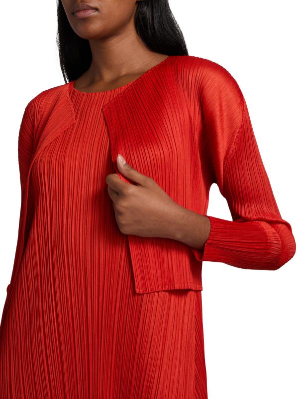 PLEATS PLEASE バイカラーカーディガン ISSEY MIYAKE PLEATS PLEASE バイカラーカーディガン レディース