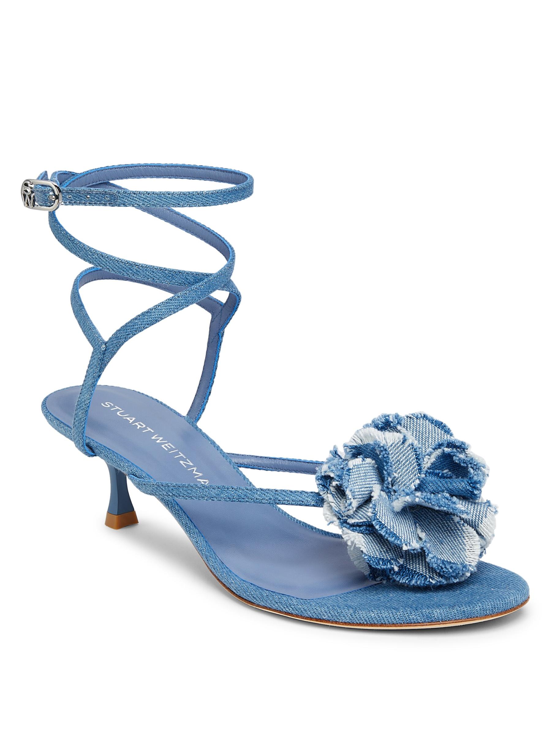 サンダル・ミュール STUART WEITZMAN Light-Blue Denim Playa Sandals Stuart Weitzman Light Blue Denim Playa Heels | ModeSens