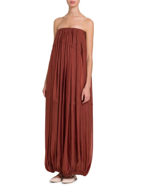 #3: فستان أورجانزا ماكسي بطيات - لبنة الطوب