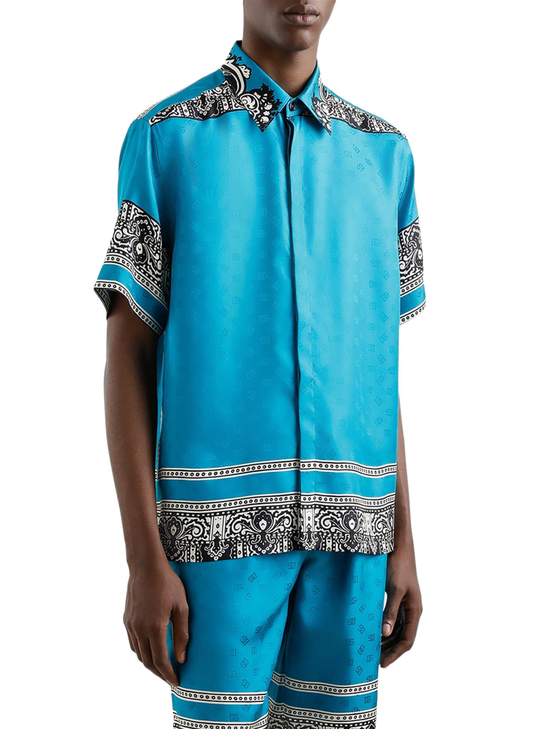Shop DOLCE&GABBANA - Logo Bandana Silk Shirt | Saks Fifth