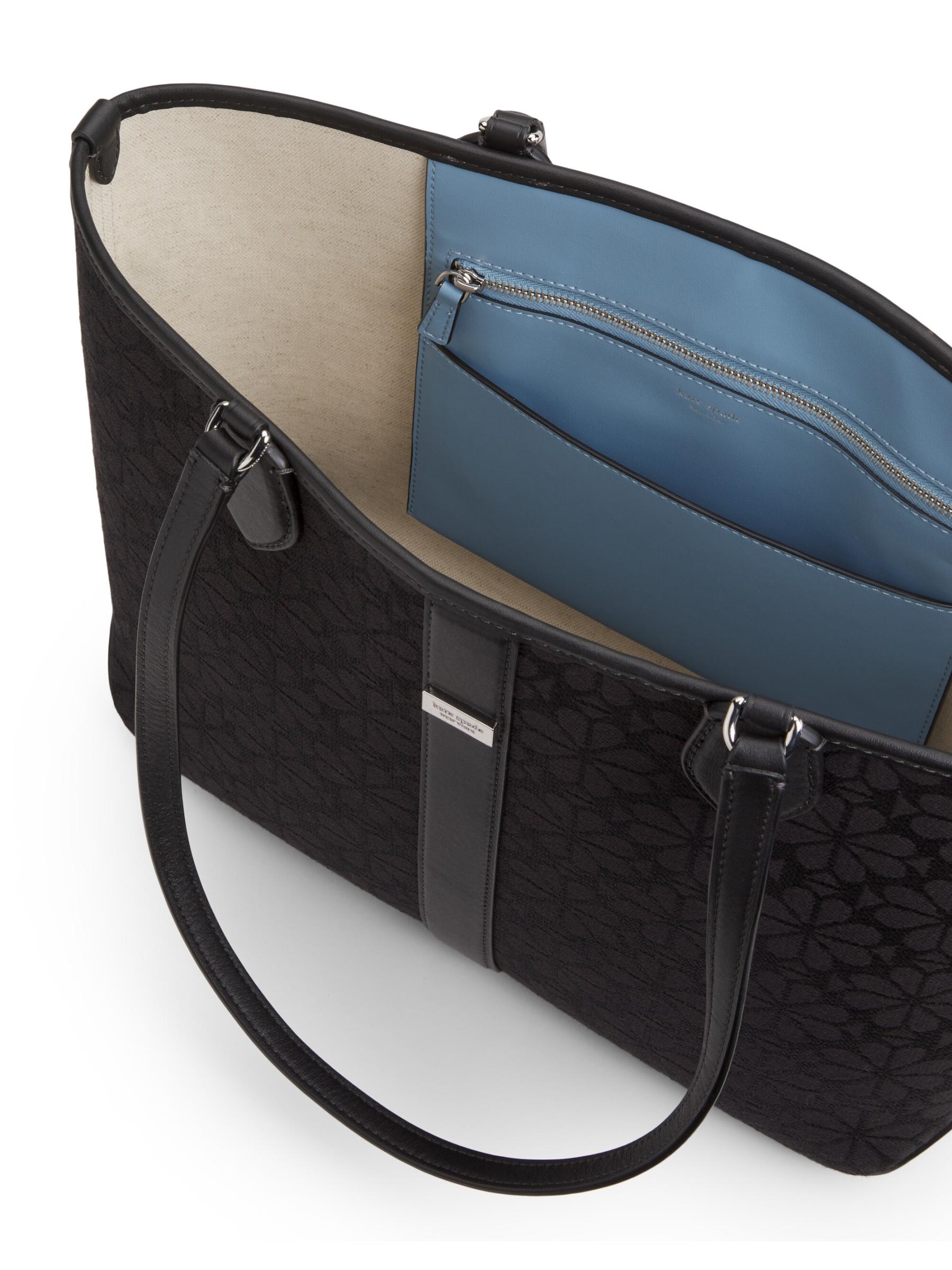【katespade】ジャカード・レザー・トートバッグ Kate Spade New York - スペード・フラワー・ジャカード・レザー