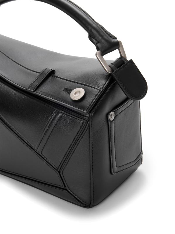 #8: حقيبة بانتا بازل صغيرة بمقبض علوي من الجلد - أسود