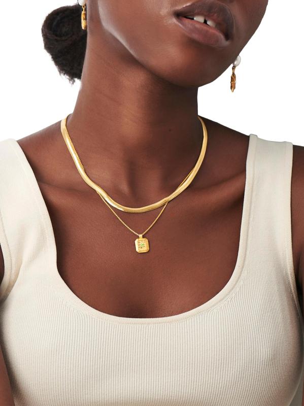 Missoma - 18Kイエローゴールドヴェルメイユ＆誕生石ペンダント