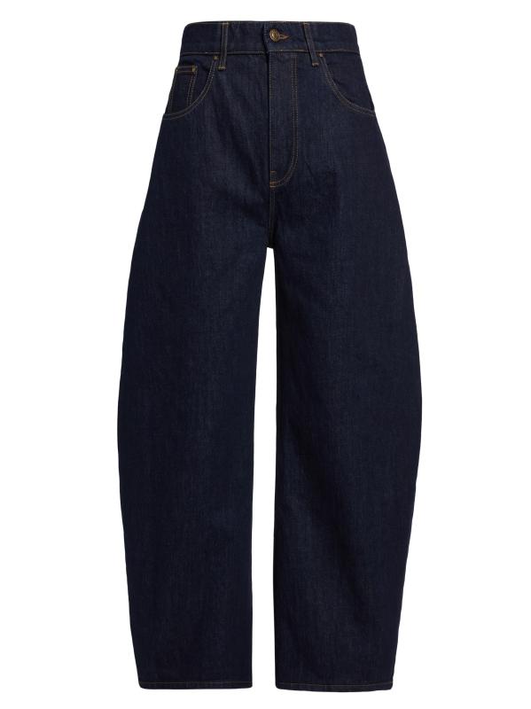 بنطال جينز بأرجل مستديرة