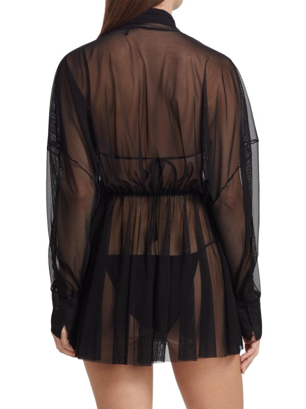 NORMA KAMALI ST4224VE895001 関税送料込 Shop Norma Kamali - Mesh Tie-Neck Minidress | Saks Fifth