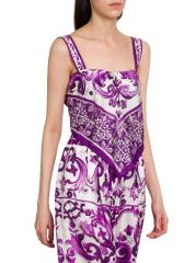 魅力【Dolce & Gabbana】マジョリカプリント シルクスカーフ マルチカラーのメンズ マヨリカプリント シルク スカーフ (70x70