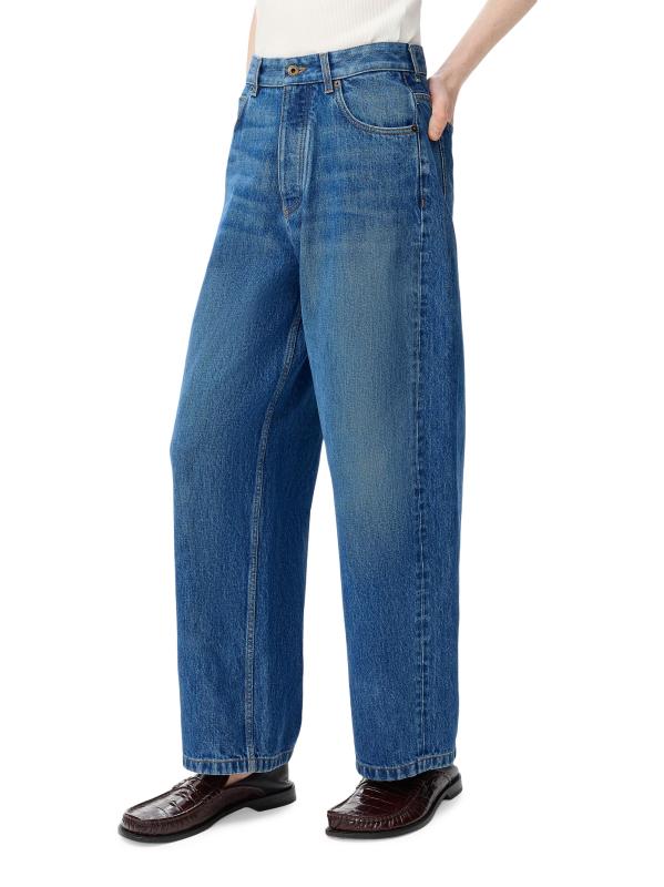 #2: بنطال جينز بتصميم أسطواني داكن - أزرق عتيق