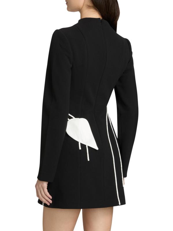 #4: فستان قصير بأكمام طويلة مزين بالزهور من Kadence - أسود وعاجيي