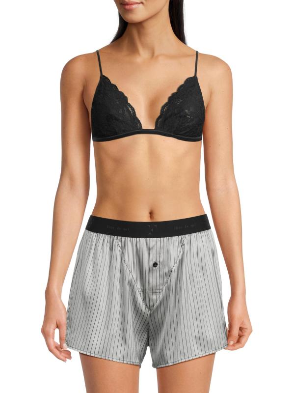 #6: شورت بوكسر من الحرير القابل للتمدد - مخطط الرماد