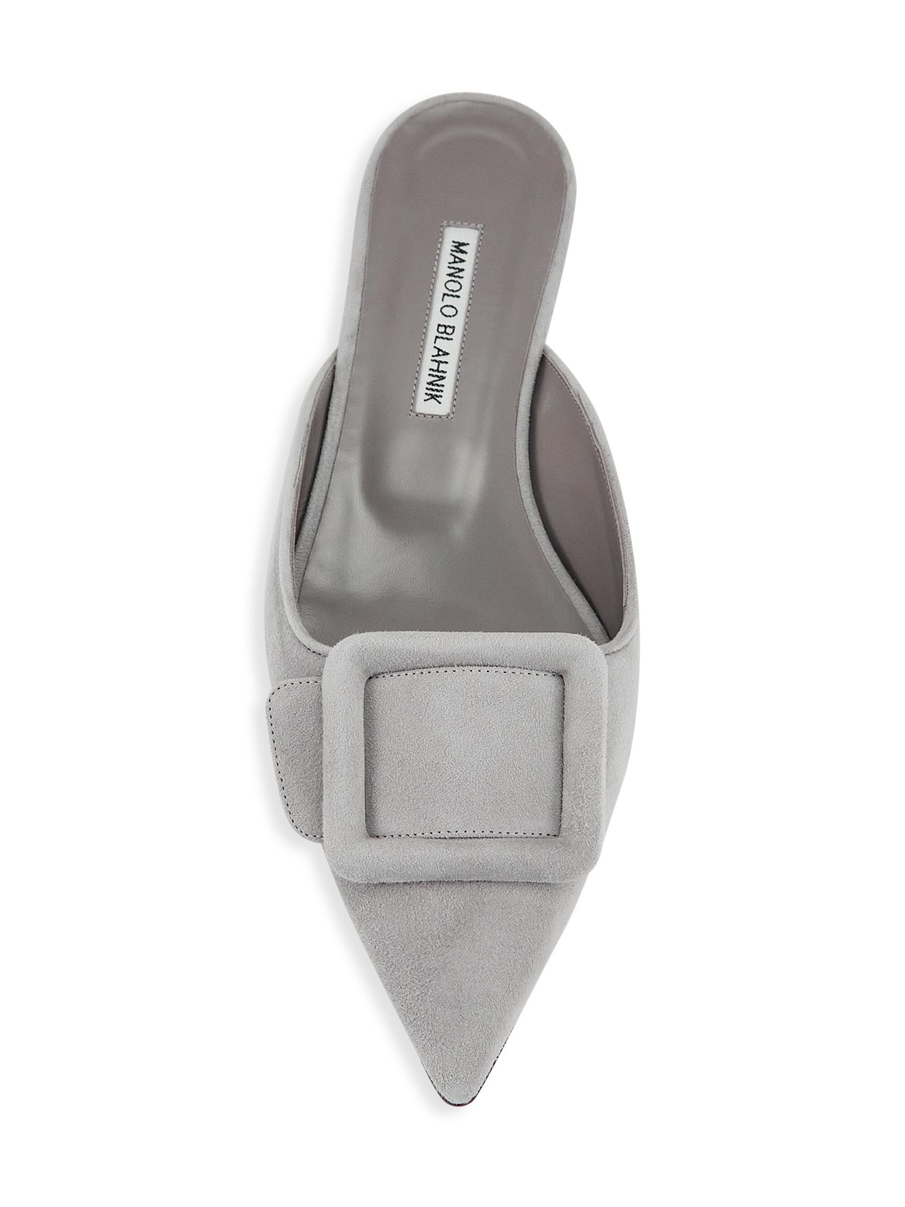 【MANOLO BLAHNIK】Maysale ブルー スエード フラットシューズ MANOLO BLAHNIK】Maysale ブルー スエード フラットシューズ