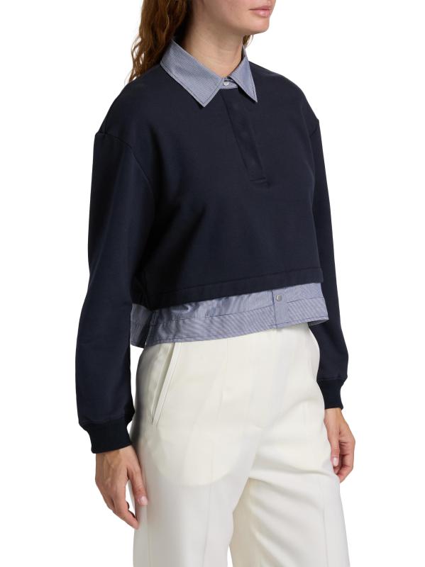 #3: سويت شيرت قصير من القطن بطبقات - ميدنايت مالتي