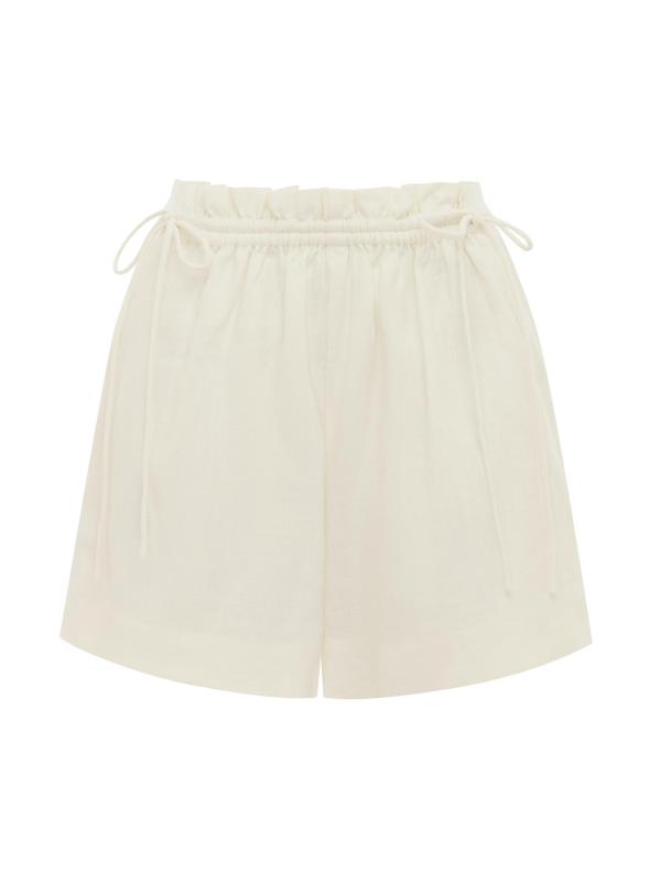 شورت تابيستري من الكتان لعطلة نهاية الأسبوع