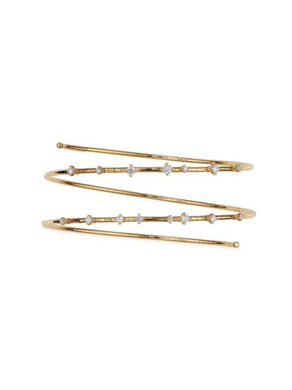 سوار Rugiada Diamanti ملفوف من الذهب الأصفر عيار 18 قيراط والتيتانيوم والماس