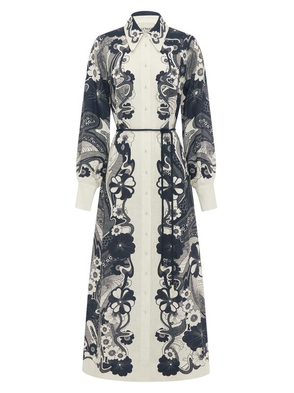 قميص ميكي فلورال من الكتان