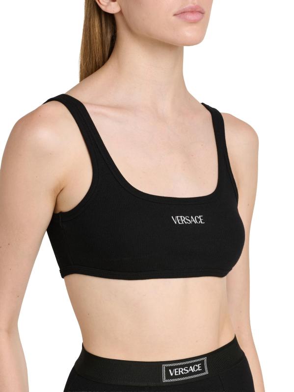 【新品】versace スポーツブラ Versace - ロゴ入りコットンリブ・スポーツ・ブラ をオンライン購入