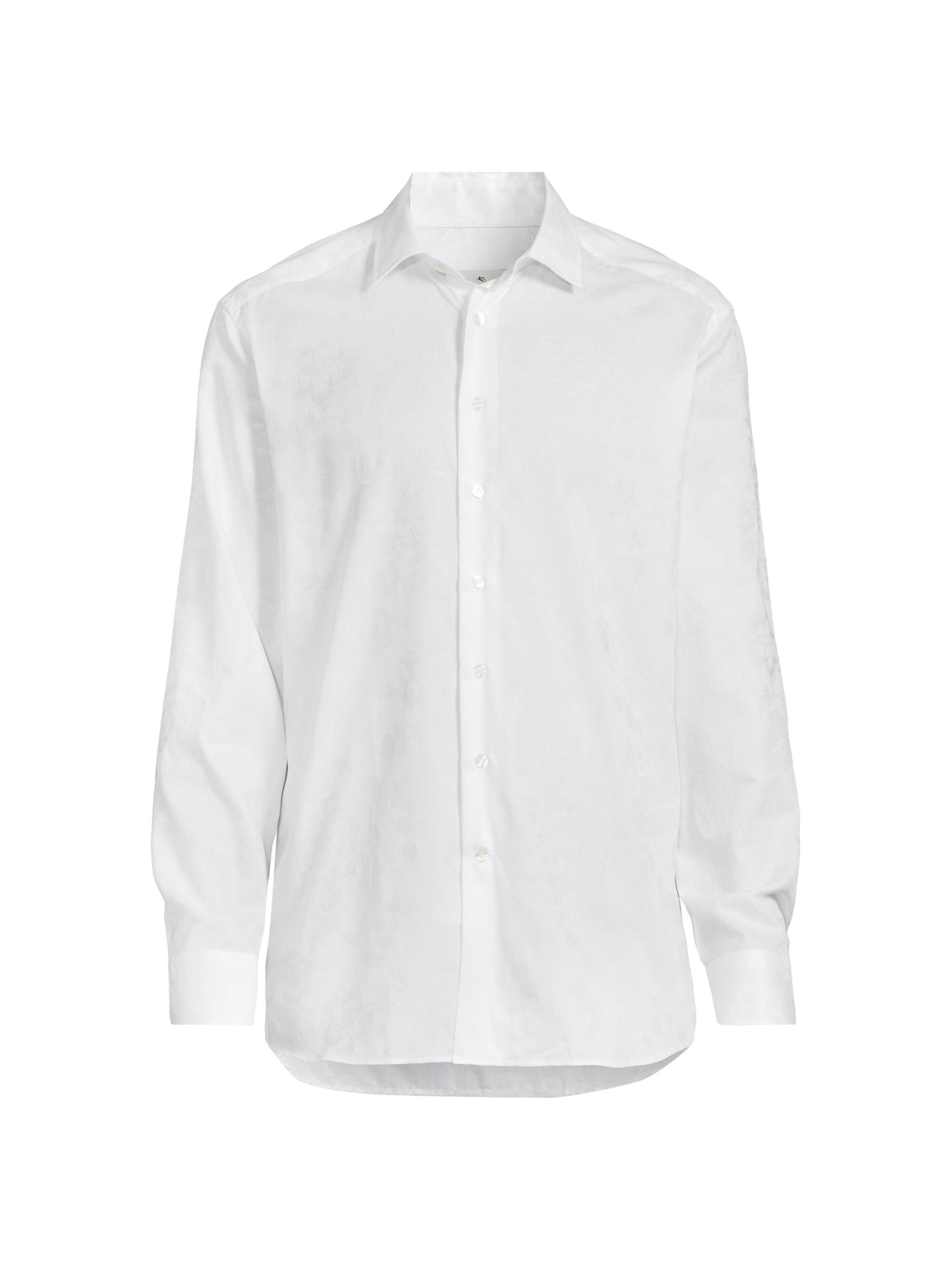 【ETRO】 white cotton shirt (関税送料込) Shop ETRO - Solid Textured Jacquard Cotton Shirt | Saks
