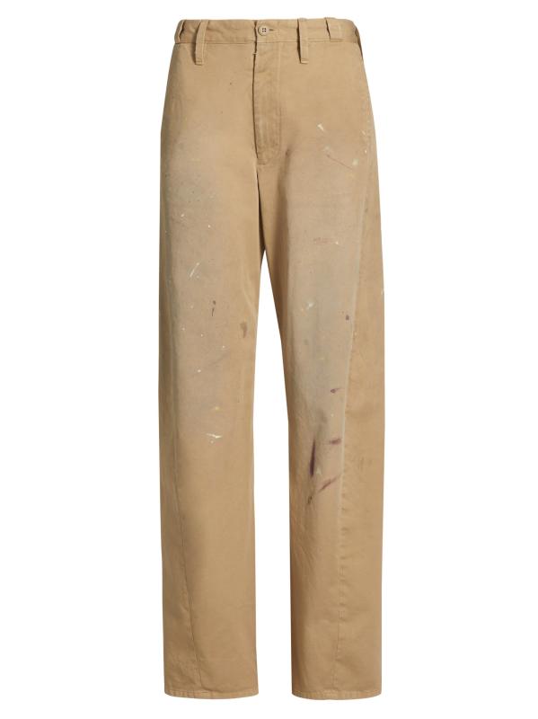 MM6 メゾンマルジェラ レディース コットンギャバジンパンツ MM6 Maison Margiela - ギャバジン・ペイント・スプラッター