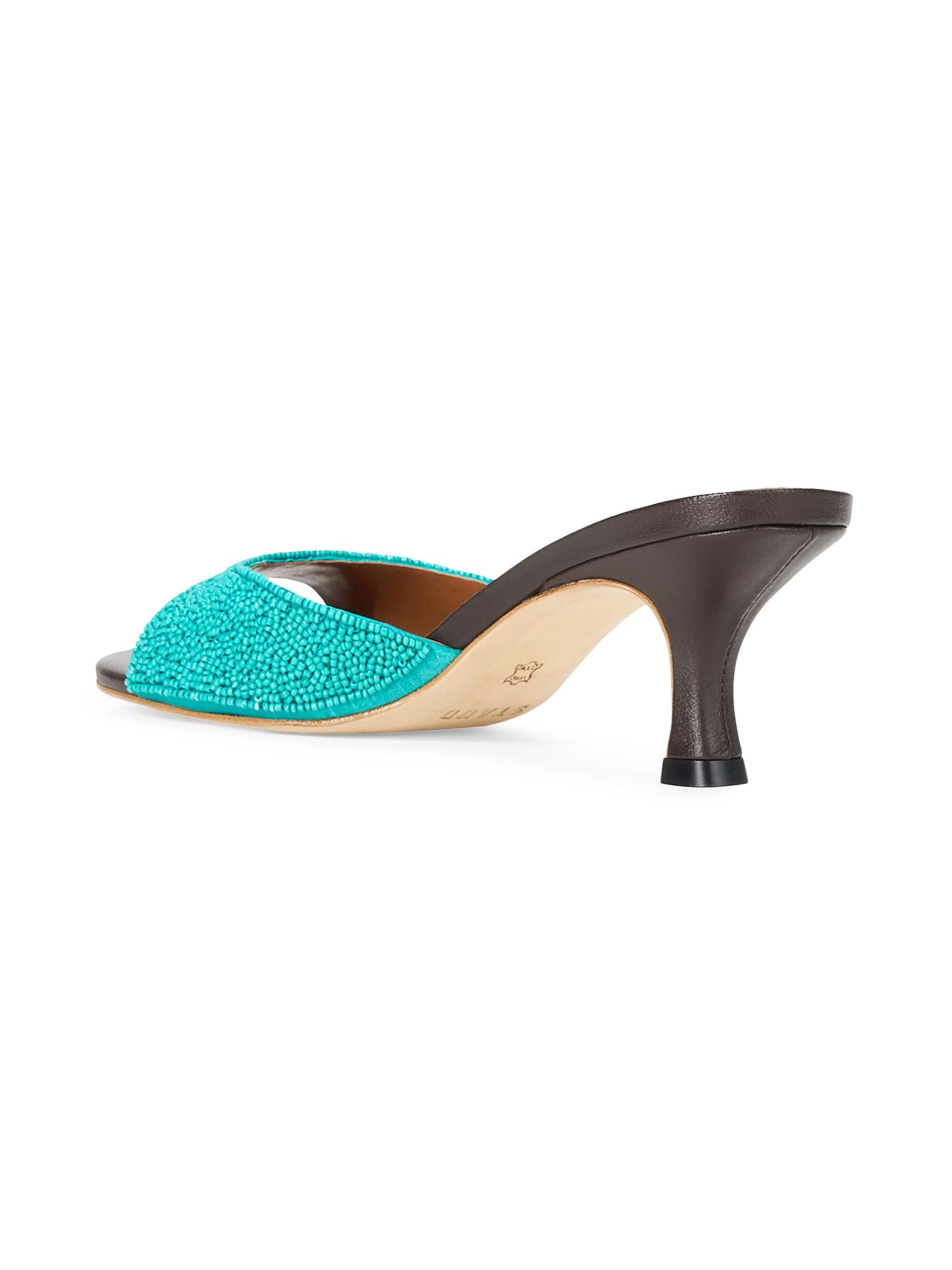 Brigitte 55MM Beaded Kitten-Heel Sandals