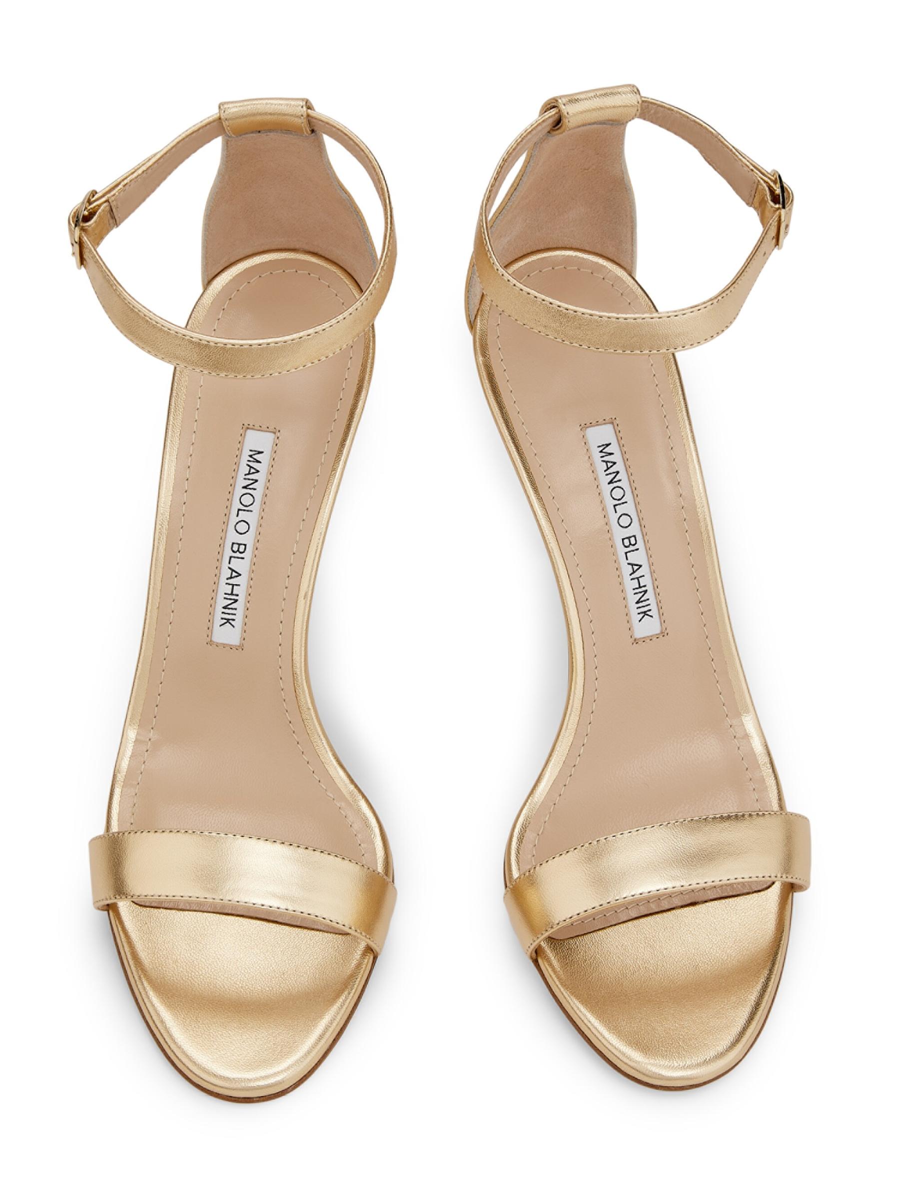 【Manolo Blahnik】レザーサンダル Manolo Blahnik - カオス・メタリック・レザー・サンダル を