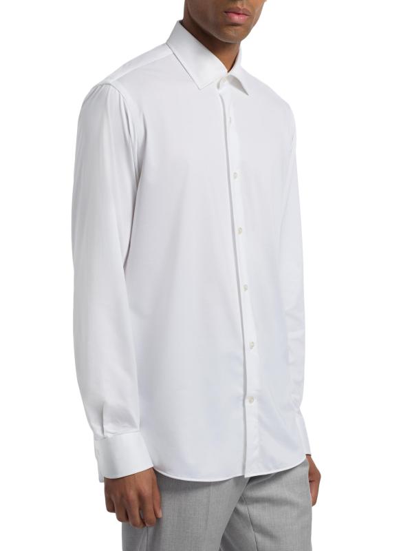 #3: قميص سترتش سوليد من كوليكشن - أبيض