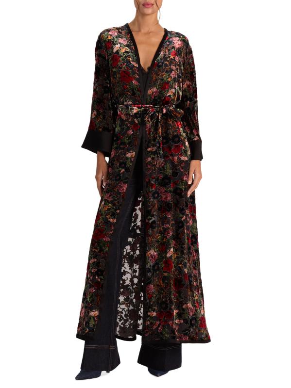 #2: رداء نومي فلورال من مزيج الحرير المستوحى من الكيمونو - دائم