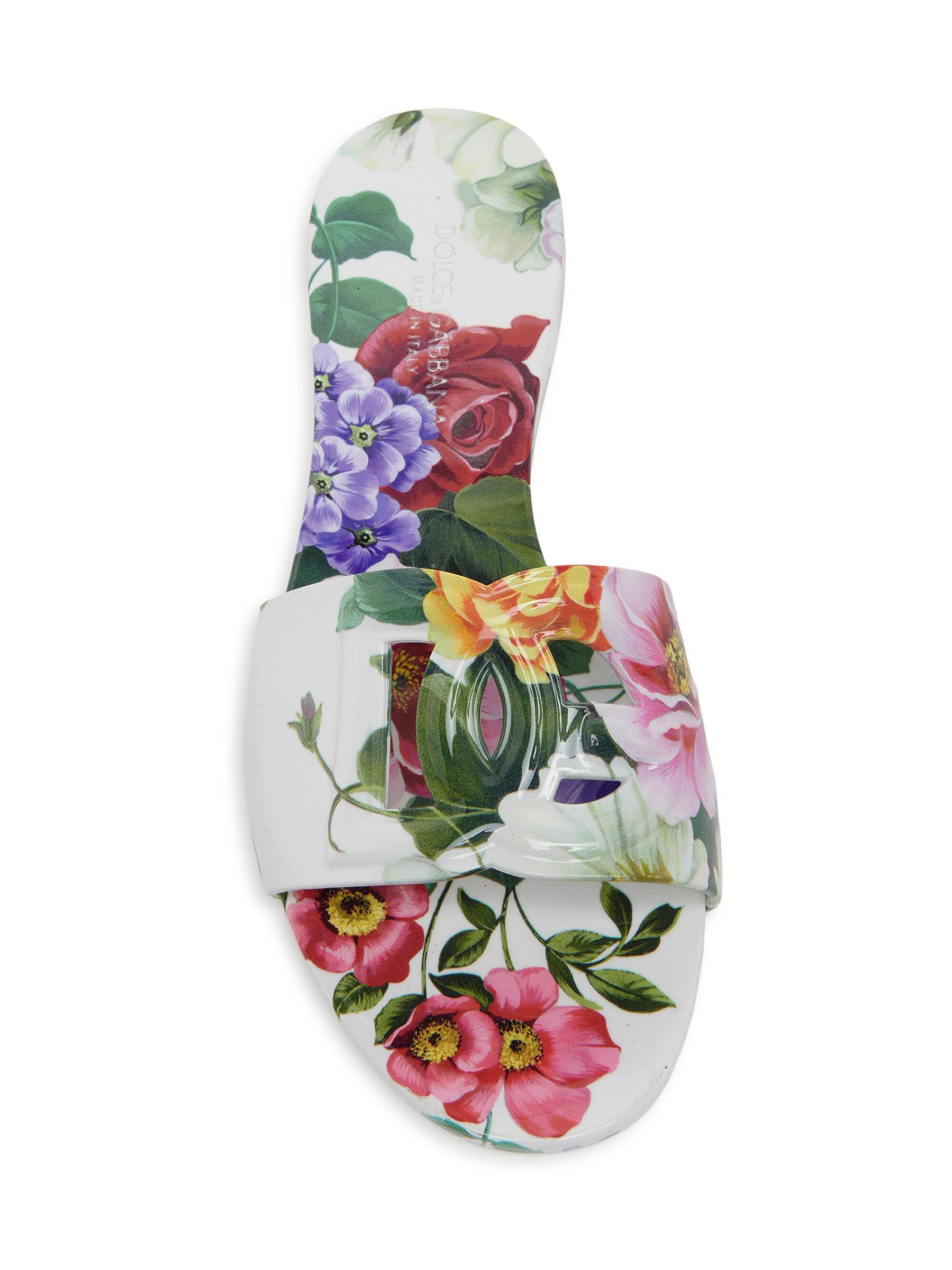 【関税&送料込】Dolce&Gabbana Floral Beachwear Slides Shop DOLCE&GABBANA - Beachwear Floral Slide Sandals | Saks