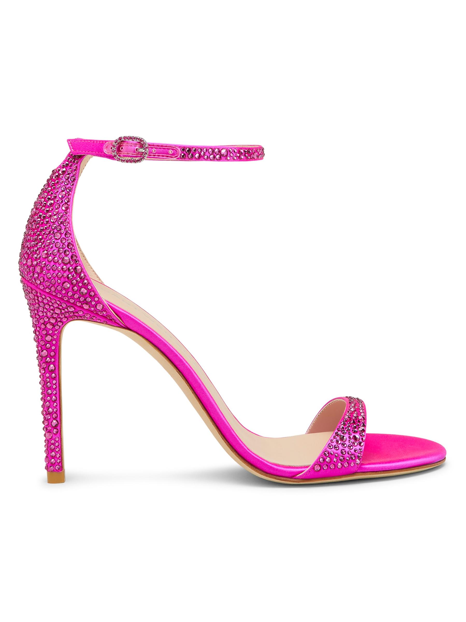 Shop Stuart Weitzman - Nudist Shine 100MM Crystal Sandals
