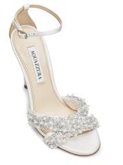Shop Aquazzura - Melodie 105MM Embellished Satin Sandals