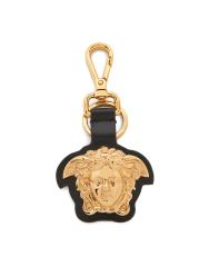 VERSACE ブラックレザー キーホルダー　キーリング VERSACE ヴェルサーチェ ベルサーチ ブランド キーホルダー