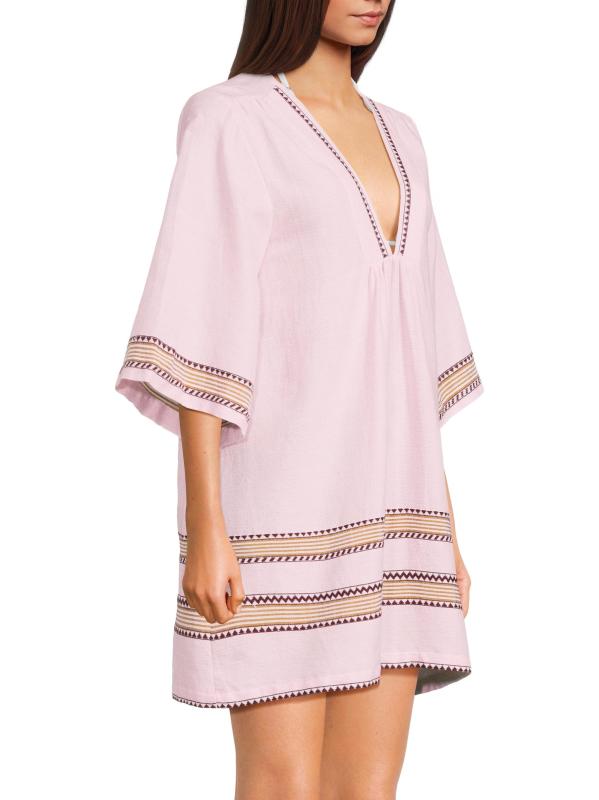 #3: قفطان بيليس بغطاء رقبة على شكل حرف V - مونت بينك