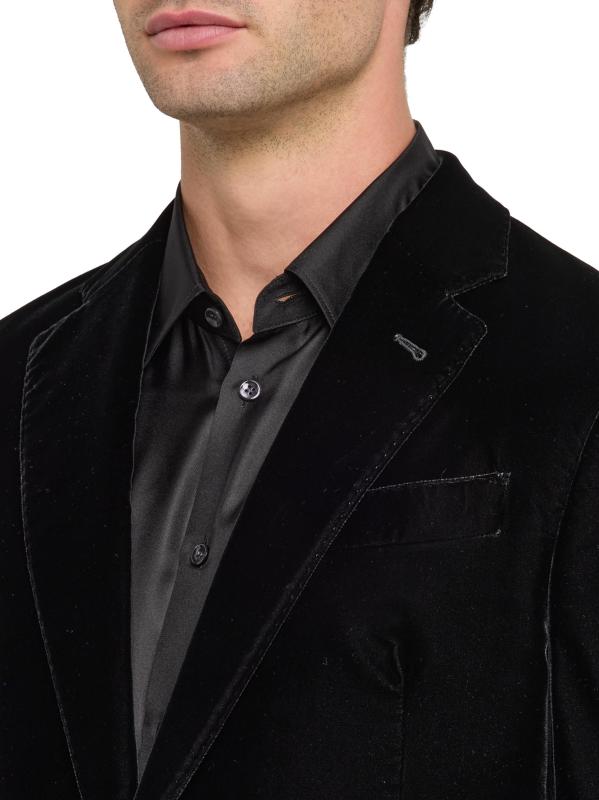 #4: جاكيت عشاء مخملي وحيد الصدر - أسود