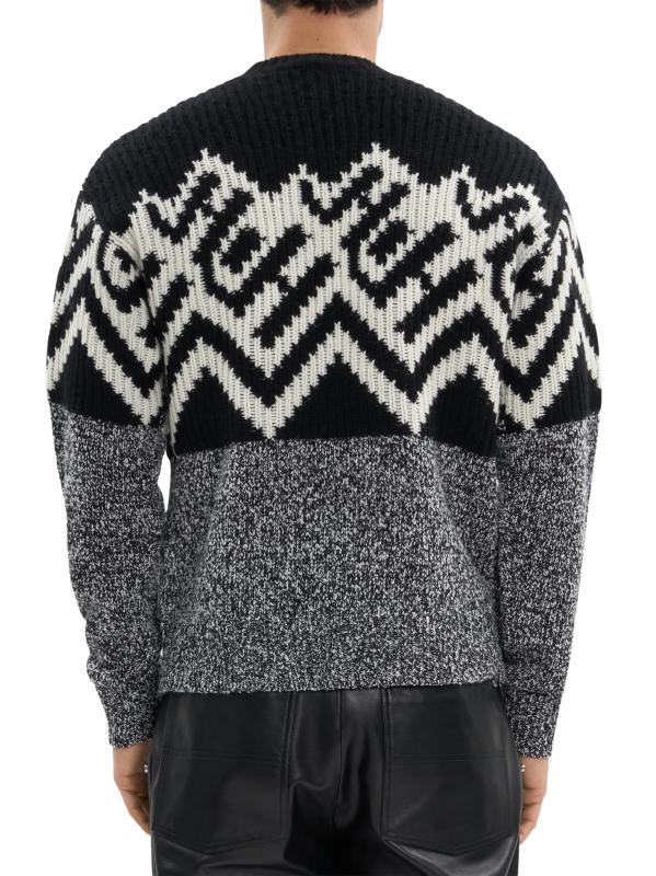 #3: سترة برقبة مستديرة مستوحاة من Fair Isle - عاجي أسود