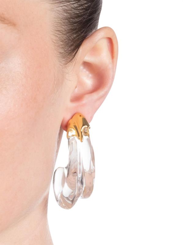 #2: أطواق ليكويد لوسيت كبيرة الموجة مطلية بالذهب عيار 14 قيراطًا - لا يوجد لون