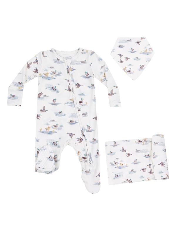 مجموعة أحذية مالاردز المهاجرة بسحّاب وبطانية قماشة ومريلة من بيبي بوي