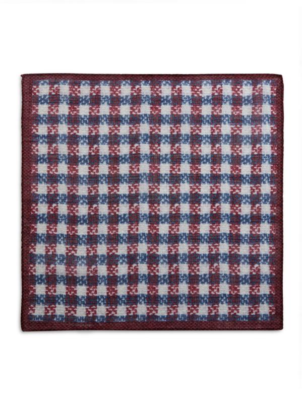 #2: مربع الجيب الحريري المنقوش - أحمر