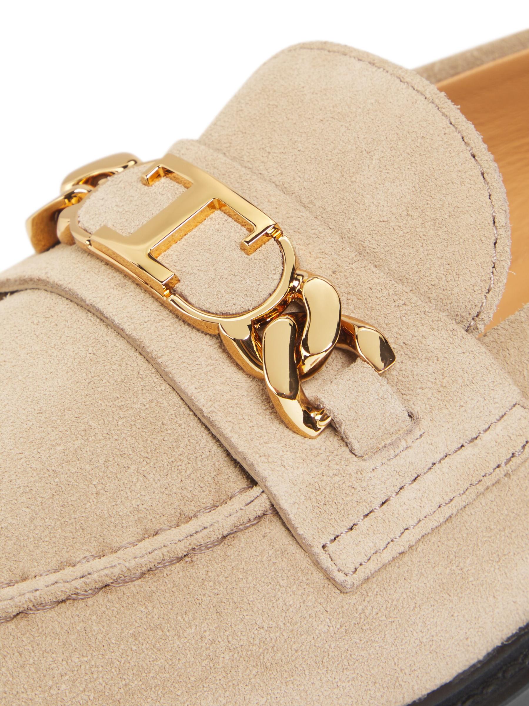 Shop Tod's - Gomma Basso Suede T Chain Loafers | Saks Fifth