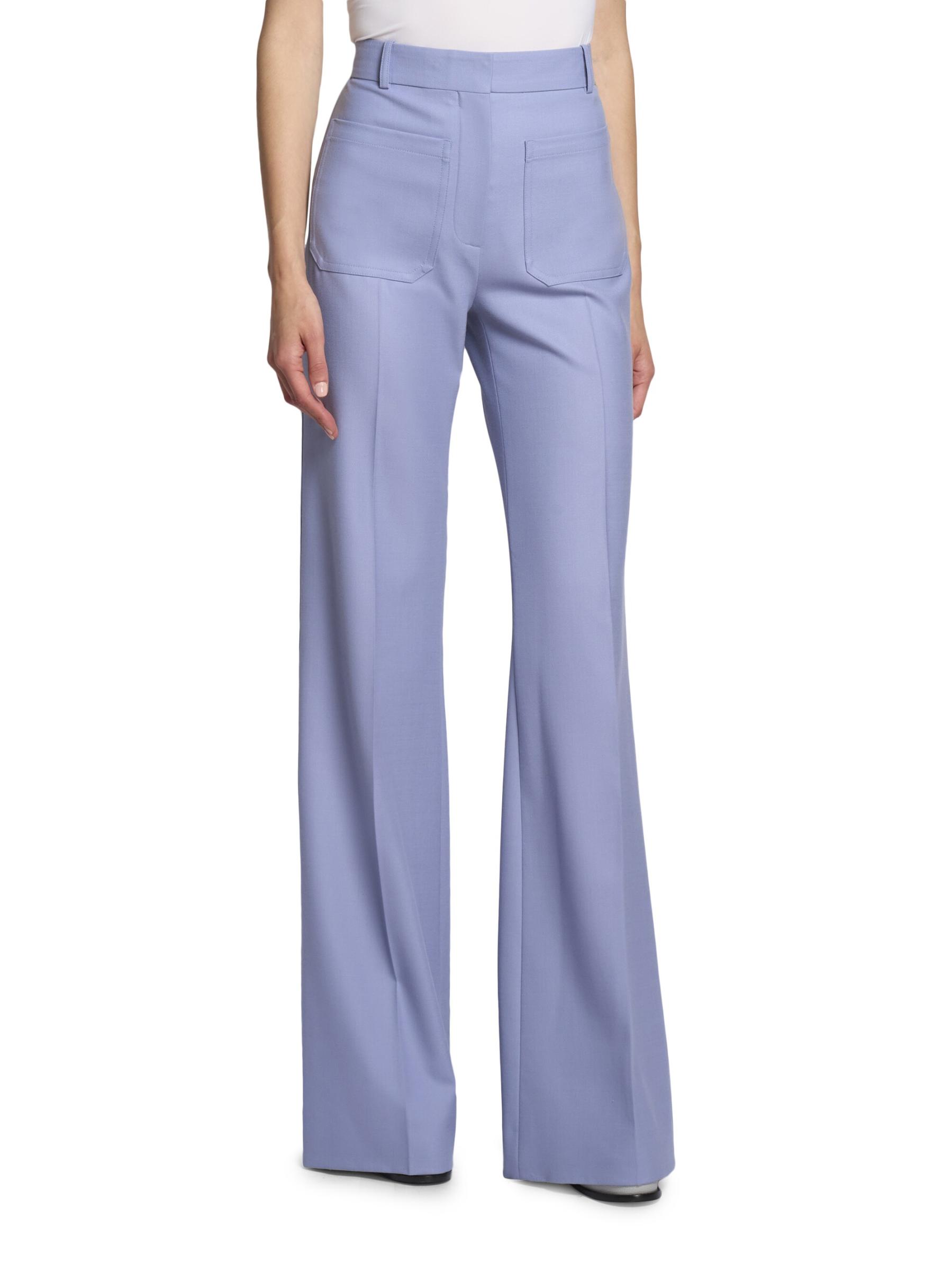 Shop Victoria Beckham - Alina Pleated Wool-Blend High-Rise
