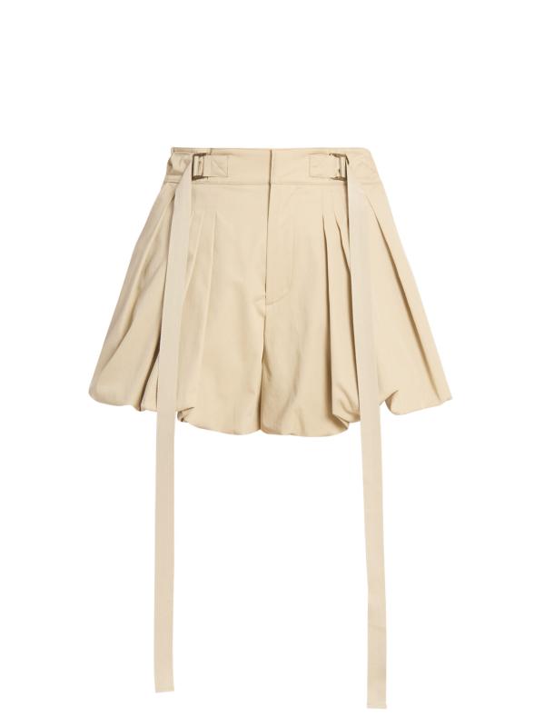Shop Chloé - Pleated Cotton Belted Bubble-Hem Shorts | Saks
