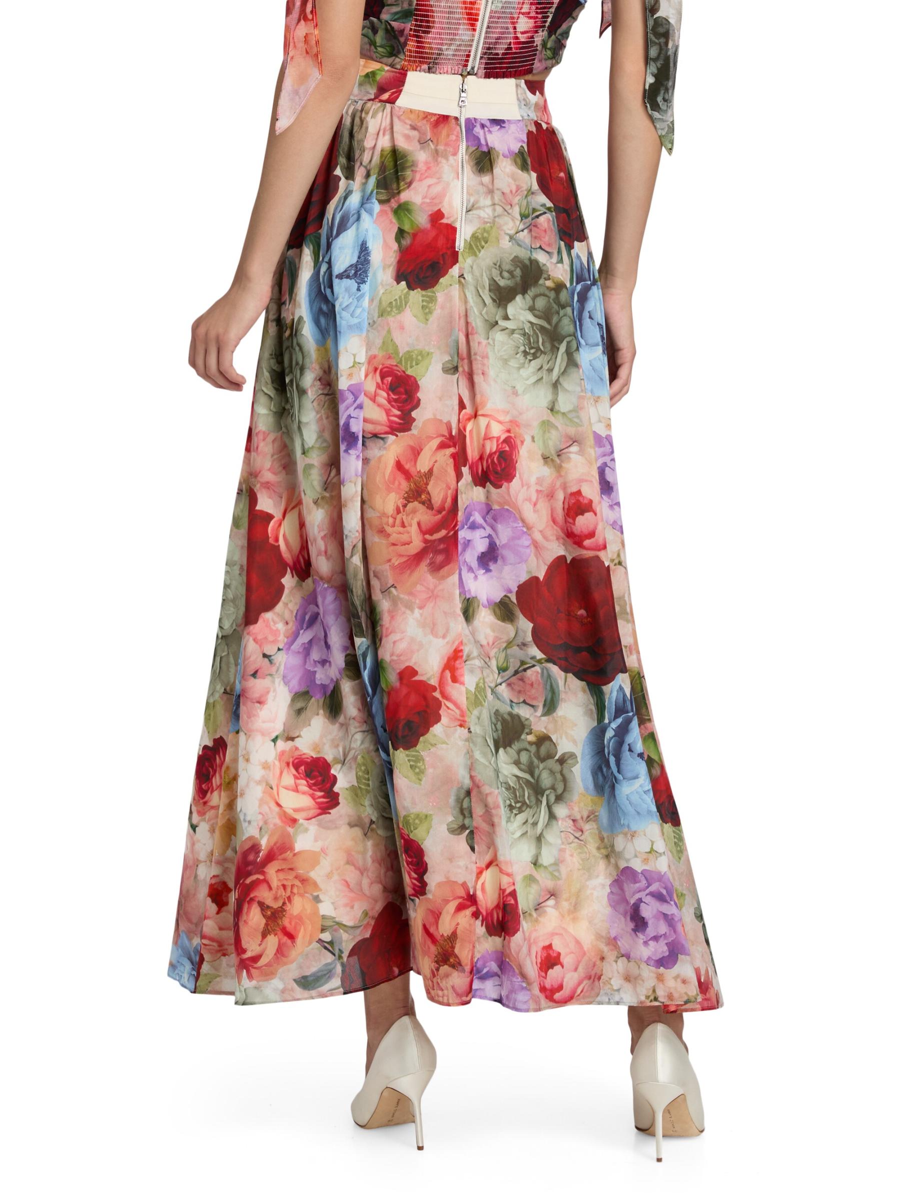 【Alice+Olivia】NILDA 花柄プリント Aライン マキシ丈 スカート Alice+Olivia】NILDA 花柄プリント Aライン マキシ丈 スカート
