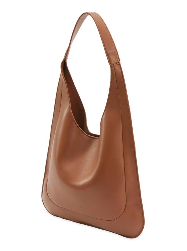 #2: حقيبة هوبو متوسطة الطول من الجلد - صدأ بني