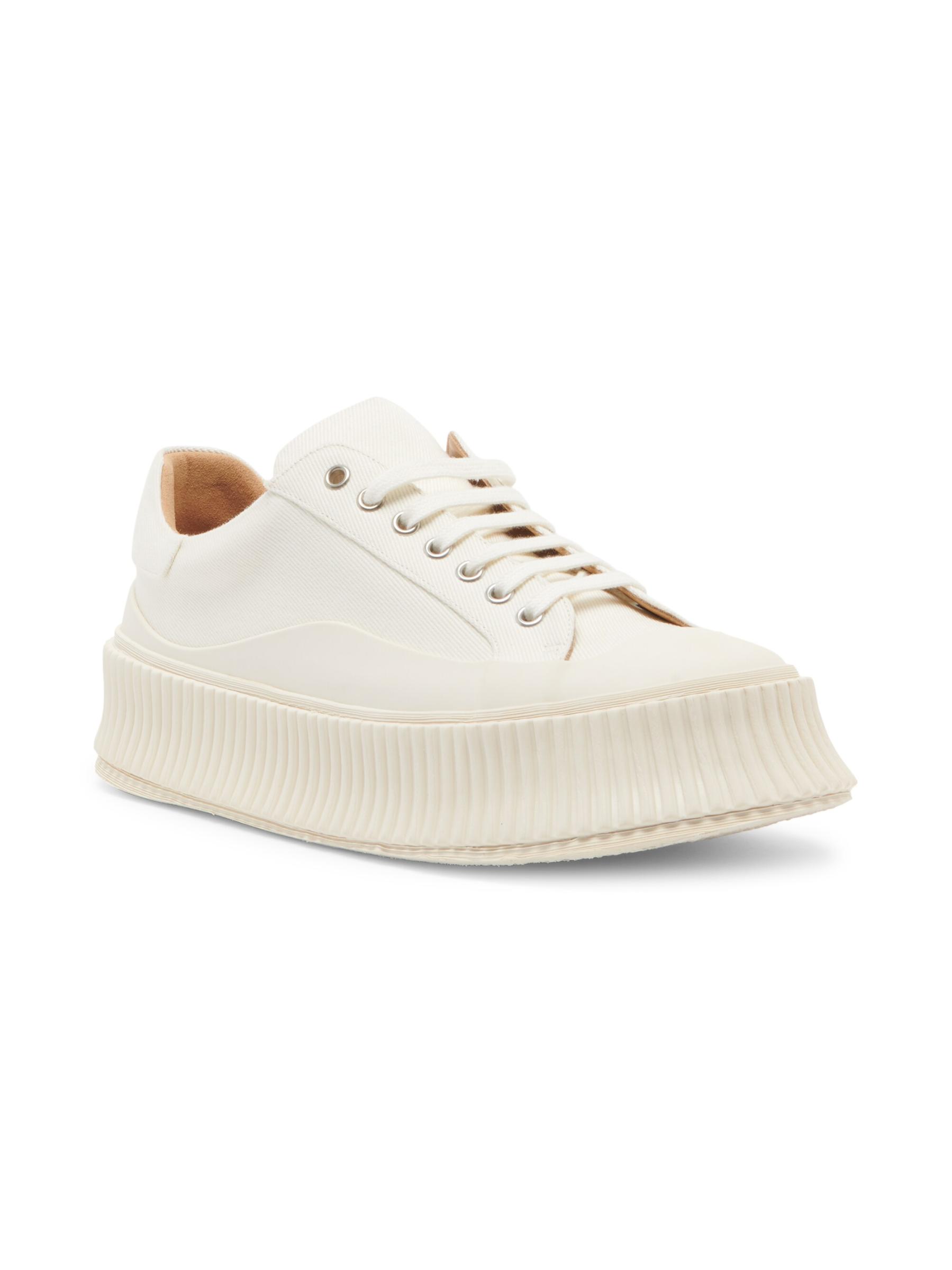 JIL SANDER パネル ロートップ スニーカー Jil Sander - レザーパネル付きロートップ・スニーカー を