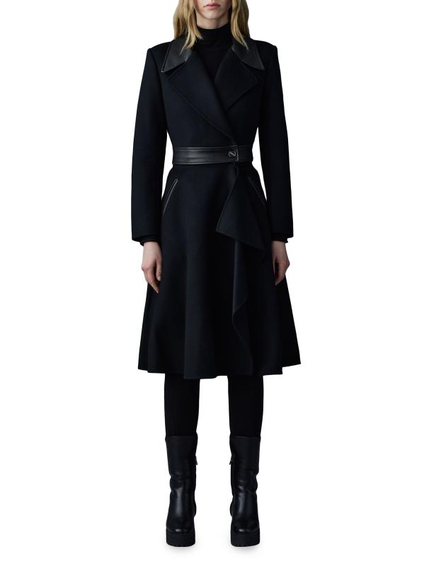 (US発)Mackage ローズウール&レザーコート Mackage - ローズウール&レザーコート をオンライン購入 | Saks